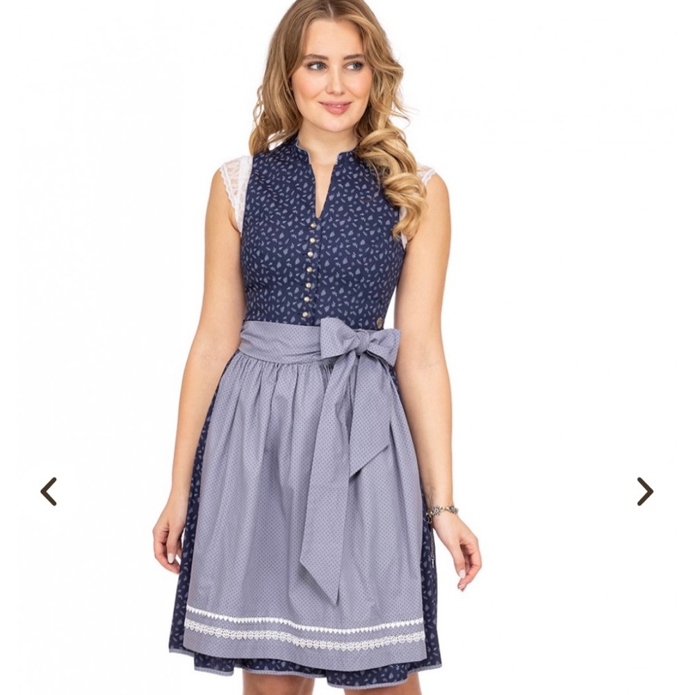 Alpenclassics German Blue Midi Dirndl for Oktoberfest